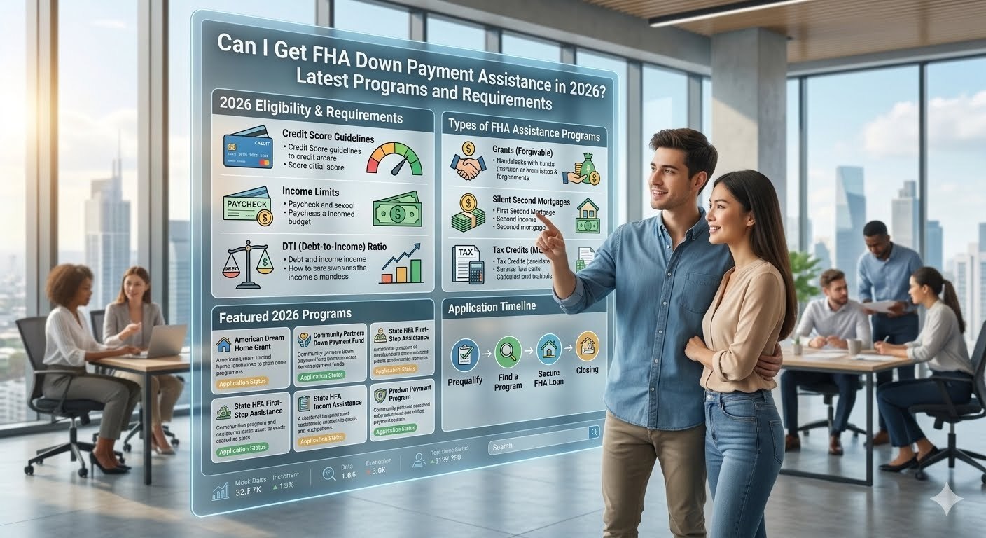 FHA down payment assistance programs helping eligible home buyers with the upfront costs of an FHA loan.